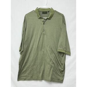 Bobby Jones Collection Men's XL Green Geo Print Short Sleeve 3 Button Golf Polo